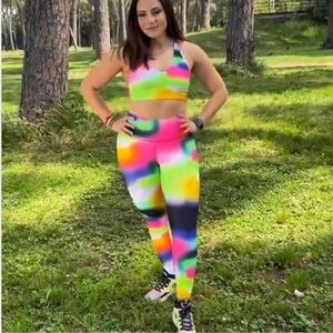 ZUMBA TROPIDELIC HIGH WAISTED LEGGINGS - NEON COLORS NEW WITH TAGS